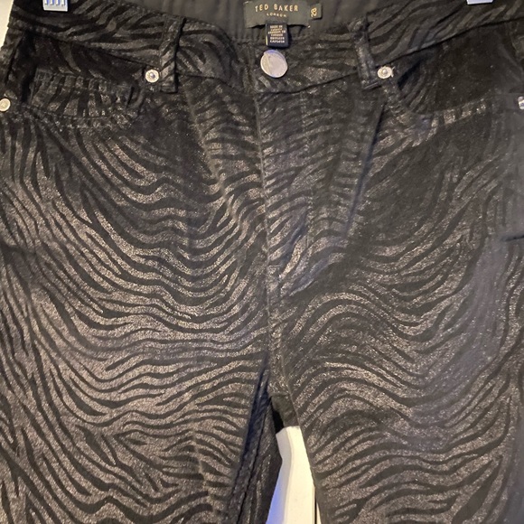 NWT Ted Baker debrah velvet zebra skinny pants - Picture 3 of 12